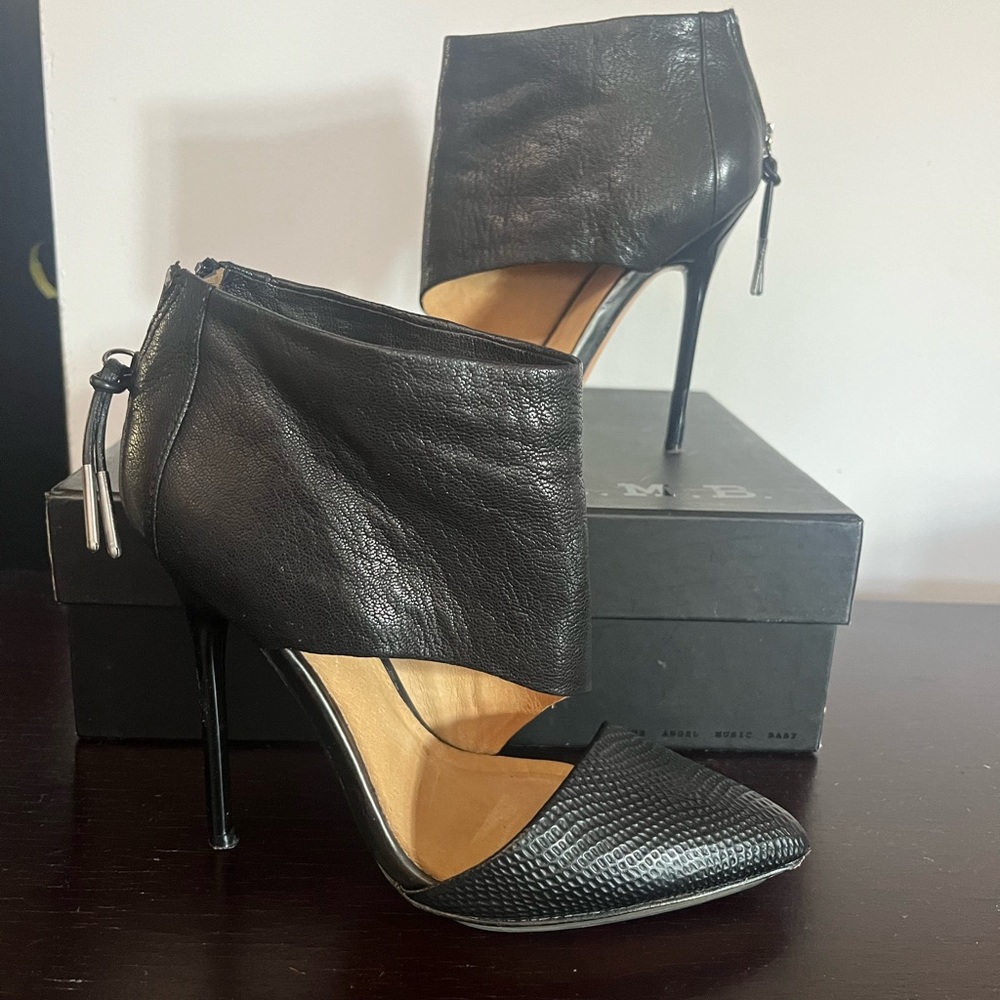 L.A.M.B. Black Stiletto Heels